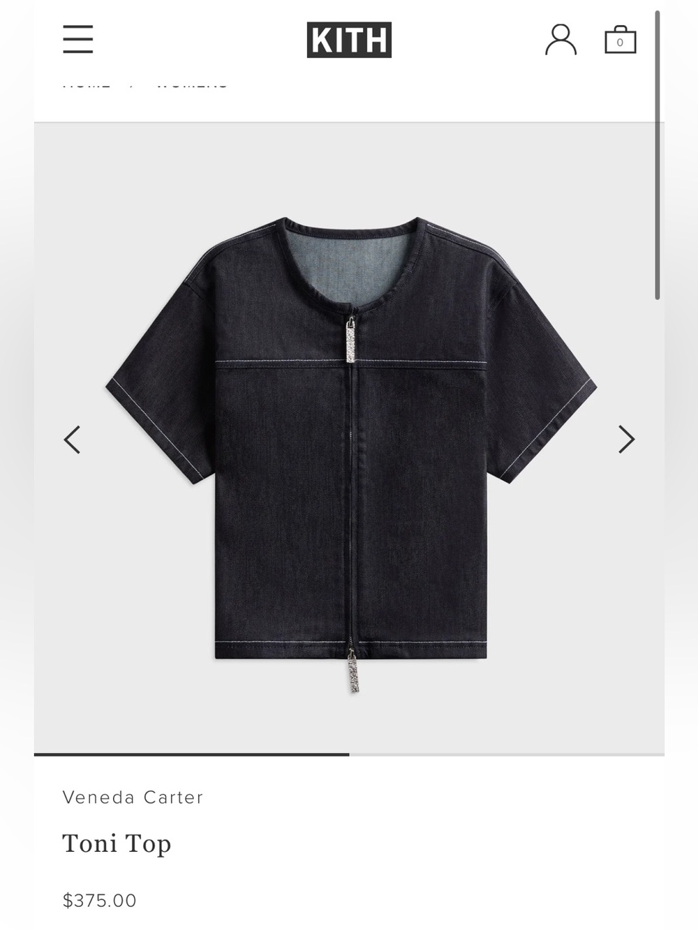 KITH x Veneda Carter Toni Top Denim XS